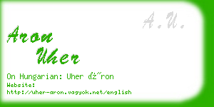 aron uher business card